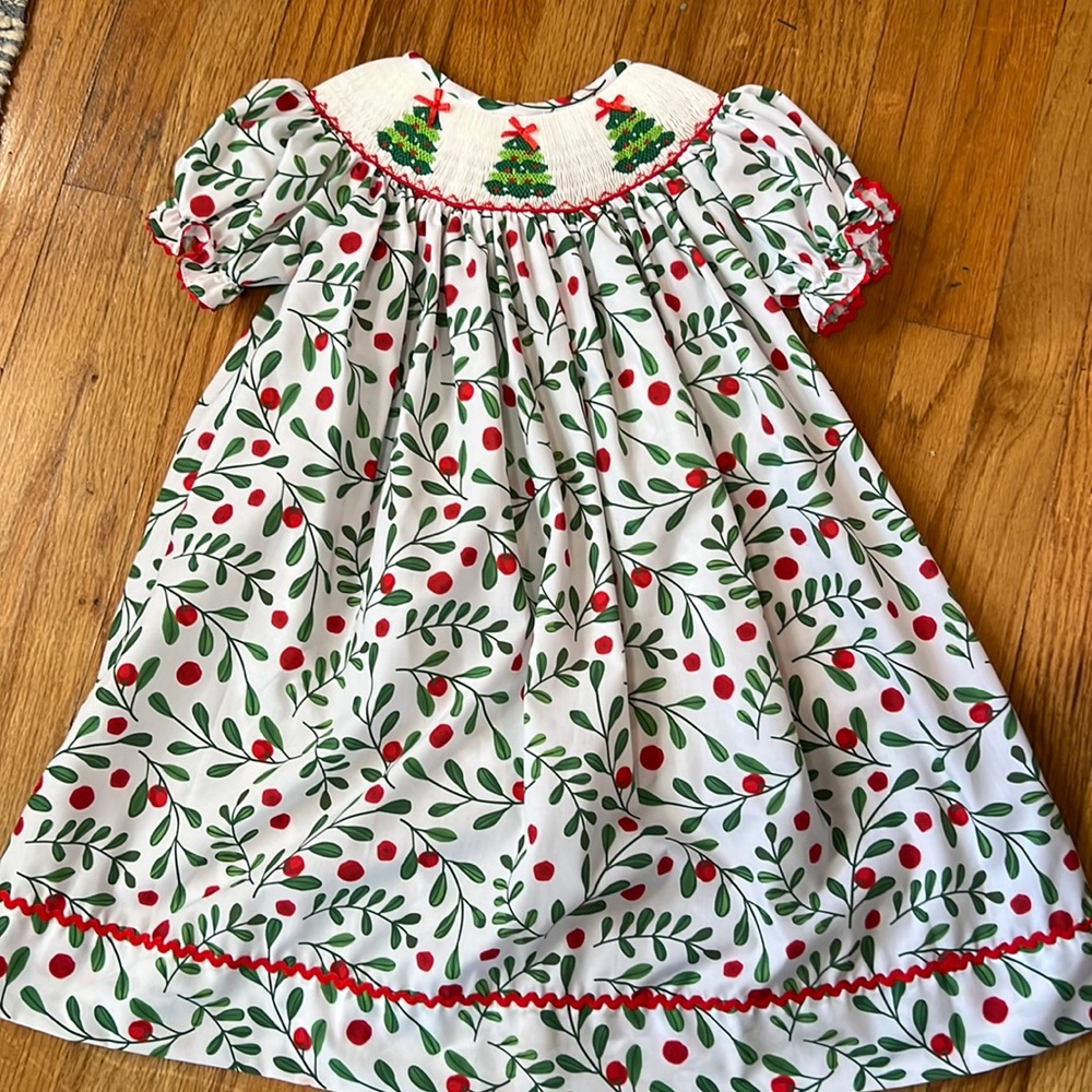 Christmas Tree Smocked Dress
